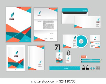 corporate identity template for your business includes CD Cover, Business Card, folder, ruler, Envelope and Letter Head Designs No.eleven