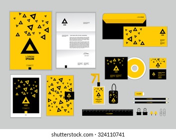 corporate identity template for your business includes CD Cover, Business Card, folder, ruler, Envelope and Letter Head Designs No. fifteen