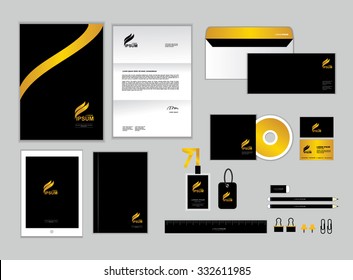 corporate identity template for your business includes CD Cover, Business Card, folder, ruler, Envelope and Letter Head Designs B