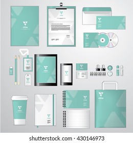 corporate identity template for your business includes CD Cover, Business Card, folder, ruler, Envelope and Letter Head Designs, set 5