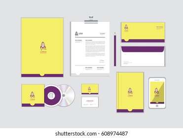 corporate identity template for your business includes CD Cover, Business Card, folder, Envelope and Letter Head Designs