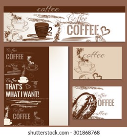 Corporate identity templates with coffee