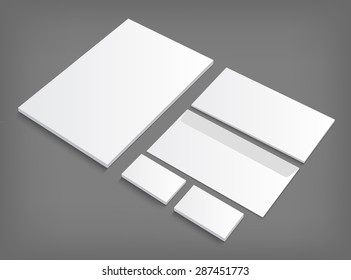 Corporate identity templates presentation. Vector EPS10 illustration on gray background with shadow.