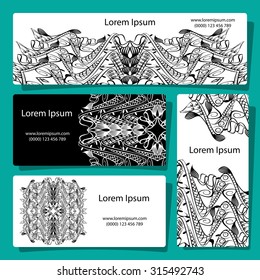 Corporate Identity Theme, Set of abstract creative corporate business cards design