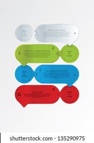 Corporate identity. Vector template in modern design with space for your text and images. Fresh, clean graphic. Colorfully version - green, blue, red and white. Can be use as presentation.