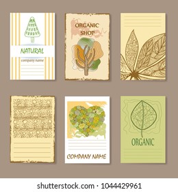 Corporate Identity vector templates set with doodles sketchy summer theme
