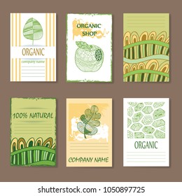 Corporate Identity vector templates set with doodles sketchy summer theme
