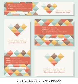 Corporate Identity vector templates set with tiles