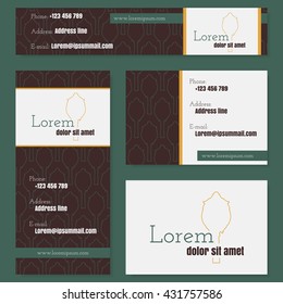 Corporate Identity vector templates set with street clock silhouette