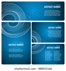Corporate Identity vector templates set with abstract swirl. Card, cover, banner. Vector Minimalistic design illustration. Objects isolated on a white background.