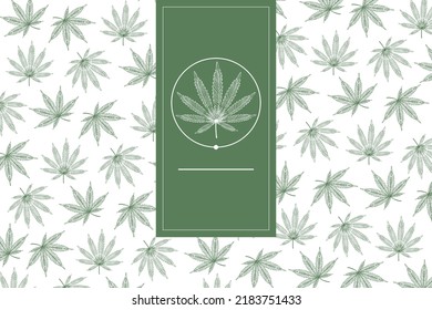 Imagen corporativa, logotipo de hoja de cáñamo y vector de fondo. Ilustración médica y natural, cannabis y cáñamo.