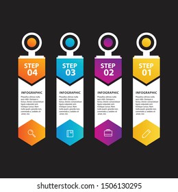 Corporate infographic design, can be used for workflow layout, diagram, annual report, web design. Business concept with 4 options, steps or processes