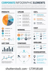 Corporate infographic elements template vector