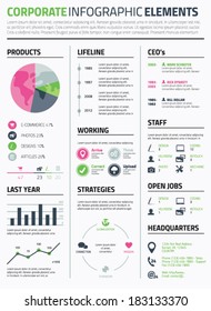 Corporate infographic resume elements to display data template vector 