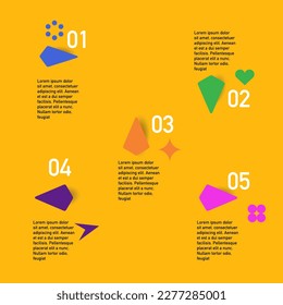 Corporate infographic with six points for web with place for text
