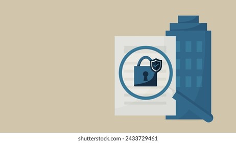 Corporate information disclosure. I'm looking at the document with a magnifying glass. There is a padlock protected by a shield.