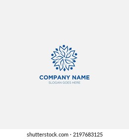 corporate initials m people together in a circle logo