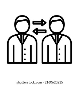 Corporate Interaction Icon. Bold outline design with editable stroke width. Vector Illustration.