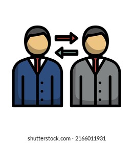 Corporate Interaction Icon. Editable Bold Outline With Color Fill Design. Vector Illustration.
