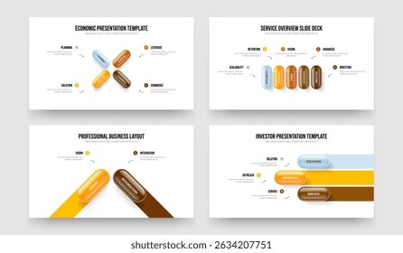 Corporate Introduction Four Five Two Three Step Diagram Presentation Layout Vector Illustration Bundle. Modern Profile 4 5 2 3 Element Infographic Slide Template Collection.