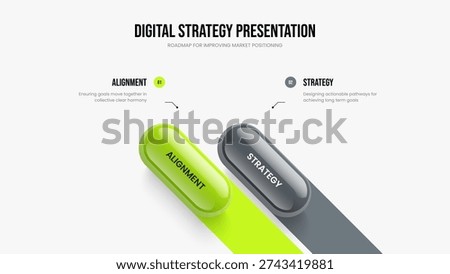 Corporate Introduction Two Element Infographic Frame Design. Visual Overview Presentation Template Vector Illustration. Professional Proposal 2 Step Diagram Slideshow Layout.