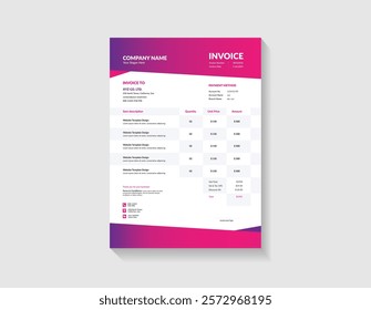Corporate Invoice Design with Subtle Colors