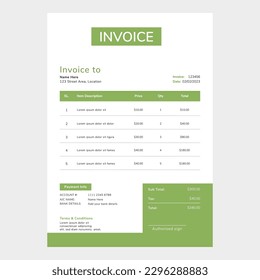 Vorlage für Corporate Invoice-Designs in Form von Geschäftszahlungsdetails