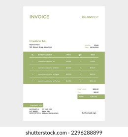 Corporate Invoice Design Template Bill form Business Payments Details
