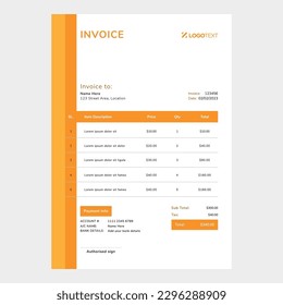 Corporate Invoice Design Template Bill form Business Payments Details