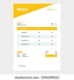 Corporate Invoice Design Template Bill form Business Payments Details