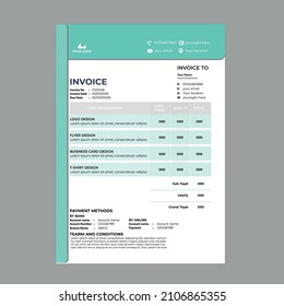 Corporate invoice design template vector