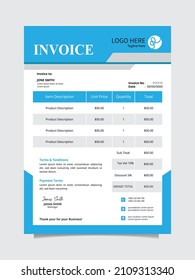 corporate invoice template and beautiful design