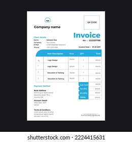  Corporate invoice template vector design 
