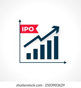 Fondo corporativo de lanzamiento de acciones de OPI con Vector de flecha de crecimiento