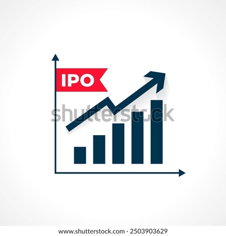corporate ipo stock launch background with growth arrow vector
