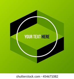 Corporate label/logo in flat style on green background. Useful for presentations or web design. Vector template.