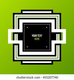 Corporate label/logo in flat style on green background. Useful for presentations or web design. Vector template.