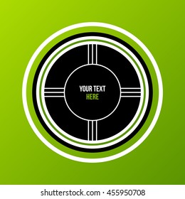 Corporate label/logo in flat style on green background. Useful for presentations or web design. Vector template.