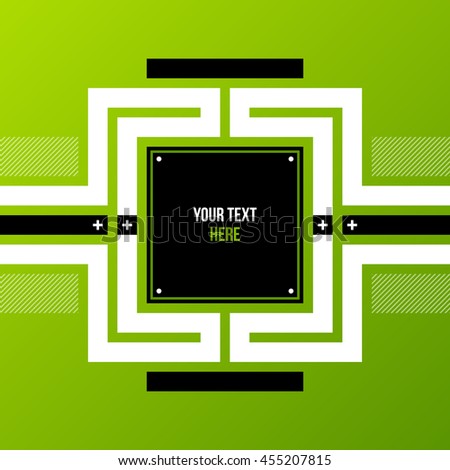 Corporate label/logo in flat style on green background. Useful for presentations or web design. Vector template.