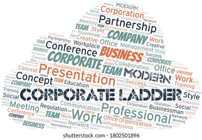 Corporate Ladder vector word cloud, made with text only.
