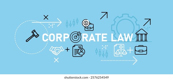 Corporate Law concept highlighting business regulation legal compliance company policy and employee rights for contract management and financial rules