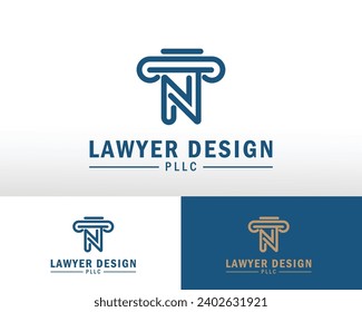 Corporate law trend line logo icon vector design. Universal law, lawyer, sword scale column creative premium symbol idea.