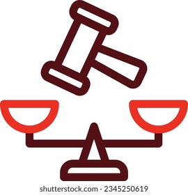 Corporate Laws Thick Line Two Color Icons For Personal And Commercial Use.
