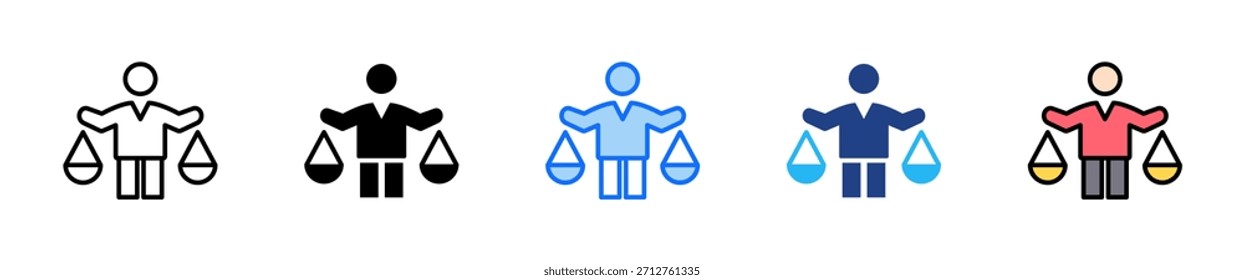 Corporate Lawyer Icon Set Multiple Style Collection