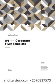 Corporate layout template for events, companies or business. Design with abstract pattern for flyer, poster, cover, brochure or banner.