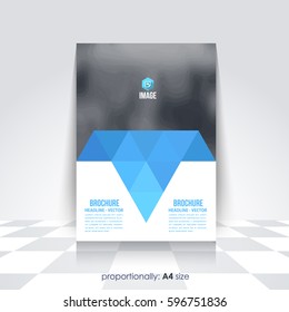 Corporate Leaflet, Textbook Cover. Image Add Feature Print Ready Business Pamphlet Design, Multicolored Brochure, Booklet Template. A4 Flyer Document and Vector Background