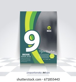 Corporate Leaflet, Textbook Cover. Image Add Feature Print Ready Business Pamphlet Design, Multicolored Brochure, Booklet Template. A4 Flyer Document and Vector Background