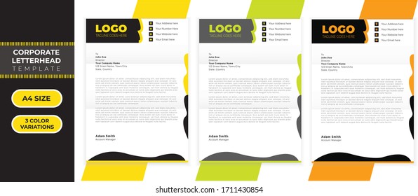 Corporate Letter Design Idea in 3 color variations. New unique style you might love. 