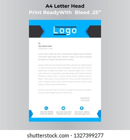 Corporate Letter head design for your business and personal with blue and black color
