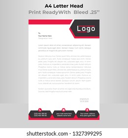 Corporate Letter head design for your business and personal use with red and black color 